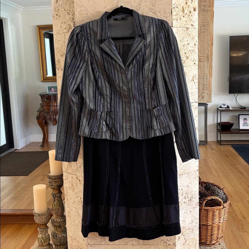 Striped Gray Blazer for Women